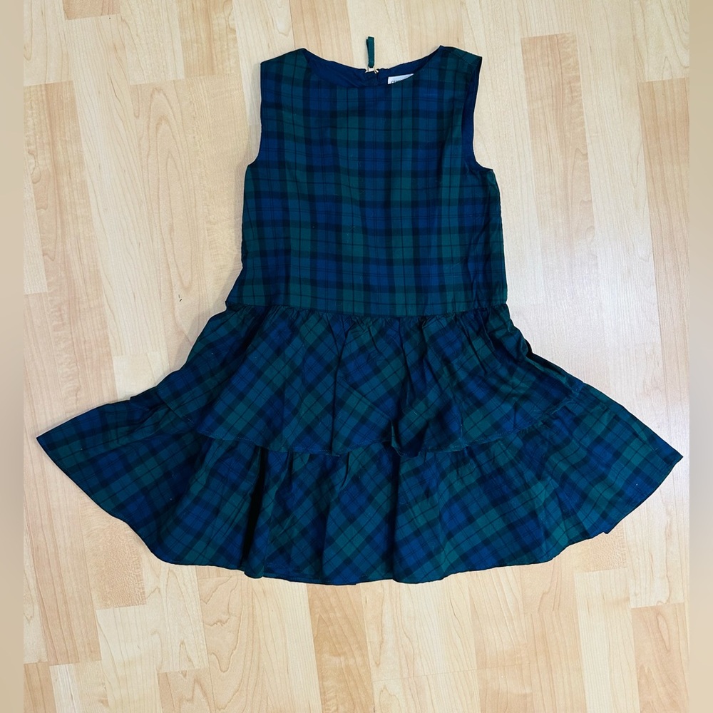 J. Crew Plaid Green/Blue Tier Girl Dress. Size 6. NWT.